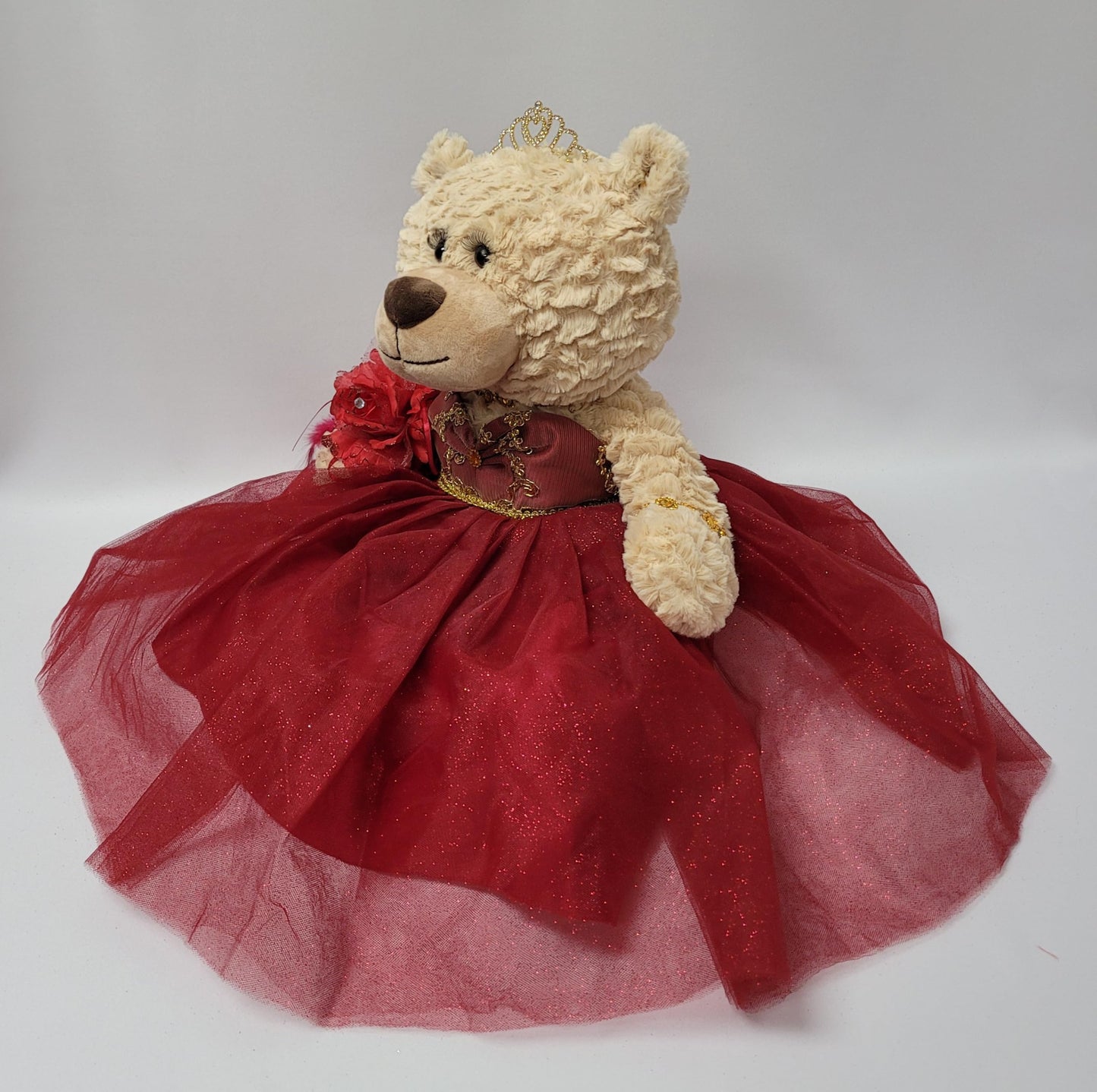 KINNEX COLLECTIONS SINCE 1997 20'' Quince Anos Quinceanera Last Doll Teddy Bear with Dress (Centerpiece) ~ ARC16832-7 (Burgundy)