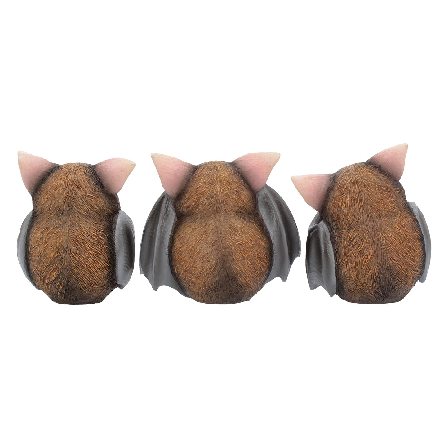 Nemesis Now Three Wise See No Evil Hear No Evil Speak No Evil Figurines, Adorable Hand-Painted Resin Collectibles And Gift - Bats