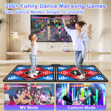 Yrprsodf Flannel Dance Mat For Kids And Adults, Electronic Dance Pad For Tv, Camera Dancing Mat For Exercise&Game,Plug& Play Gam