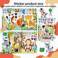24 Sheets Animal Stickers For Kids Toddler, Jungle Animal Stickers Make-A-Face Sticker Sheets Make Your Own Animal Mix And Match
