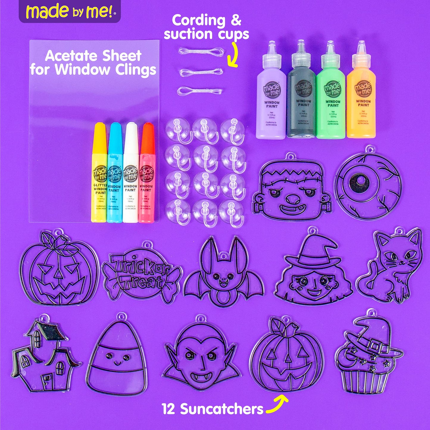 Horizon Group DIY Halloween Window Art Suncatcher Kit, Multi, Acrylic, Model 211964, Fun Arts and Crafts Activity for Kids Ages 6-9