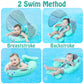 Mambobaby Float Baby Float with Canopy Non Inflatable Baby Pool Float Upgraded Tail Infant Swim Trainer Water Float for Toddler
