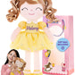 Gloveleya Personalized Curly Doll With Your Name - Cute Custom Yellow Soft Plush Doll For Girls Plush Doll Customized Gifts