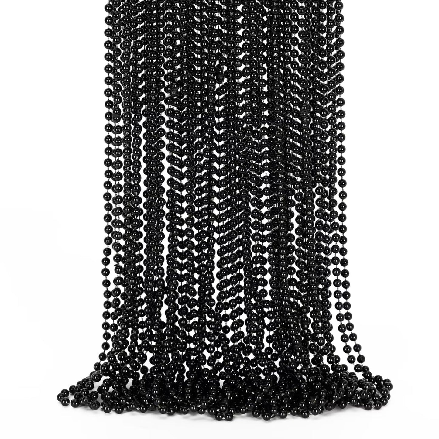 24PCS Black Bead Necklace, Halloween Black Bead Necklaces Stuff Accessories, 33'' Mardi Gras Beads Necklace Costume, Festival Pa