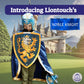 Liontouch - Noble Knight Toy decorative replica blade  Shield & Axe  Blue | Medieval Pretend Play Set in Foam for Children with Golden Lion Theme | Safe  & Combat Accessories for Dress Up & Costumes for Boys