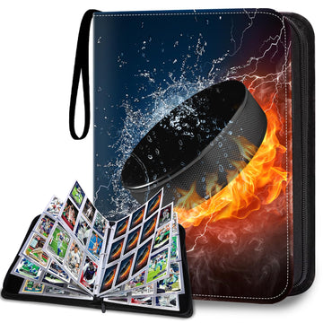 HESPLUS Hockey Card Binder  9-Pocket Cards Holder Trading Card Binder Fits 900 Cards With 50 Removable Double Sided Sleeves  Cards Album Case for Sports Game Trading Cards Display Storage Collection