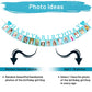 Sweet 16 Birthday Decorations Photo Banner In Blue Pre-Assembled - Sweet 16 Banner With Sixteen Photo Card Frames Party Supplies