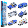 BenRich 6Pcs Mini Die Cast Metal Car Toys 1/64 Scale - Ladder Truck, Water Tower Truck, Ambulance, Transport Car, Patrol Vehicle