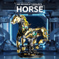 CSNRHG Mechanical Horse Building Block Set - Large DIY Model Kit for Kids, Movable Legs, Gold, Model 13088