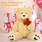Morismos Giant Teddy Bear Stuffed Animal 4Ft, Big Teddy Bear Plush For Baby Shower, Life Size Stuffed Bear Gifts For Kids, Girls, Girlfriend, Women On Valentine, Christmas, Birthday(Light Brown)