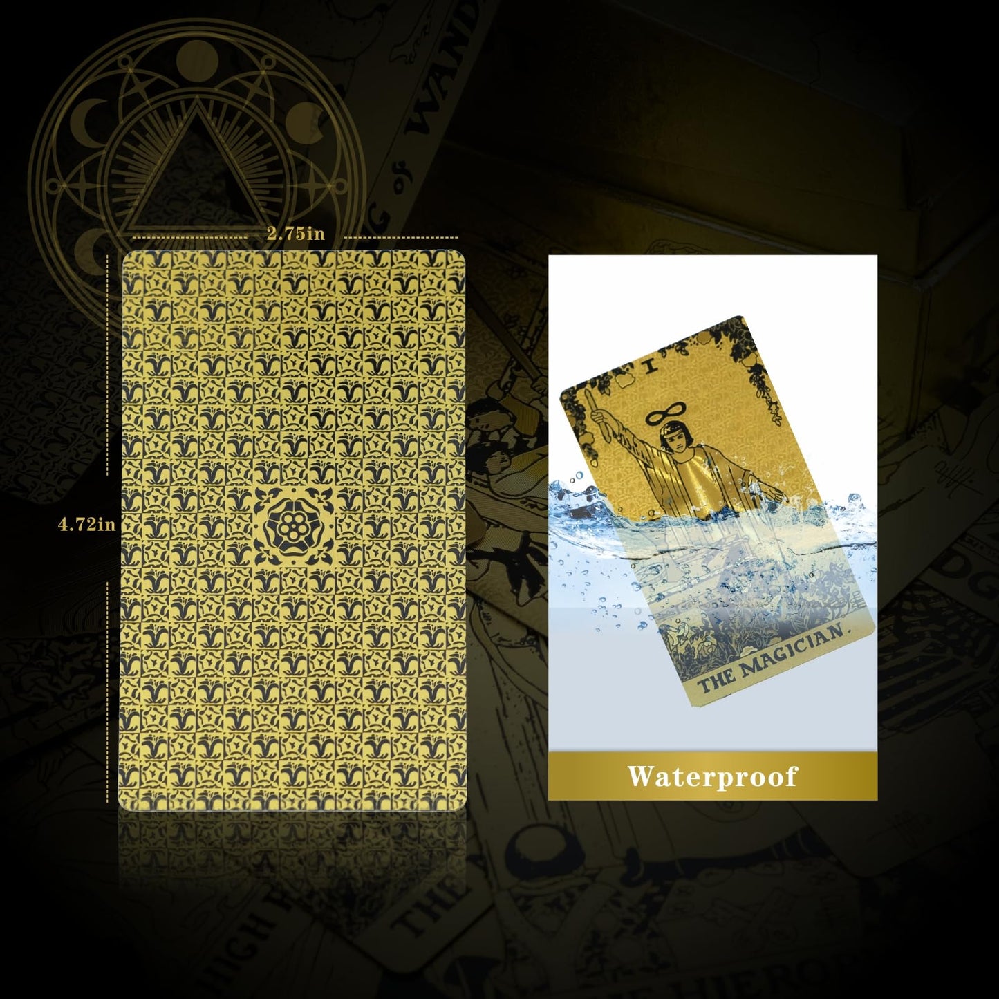 Oixxaf 78 Tarot Cards Gold Tarot Cards With Guide Book Waterproof And Wrinkle Resistant Tarot Gold Foil Tarot Cards For Beginner
