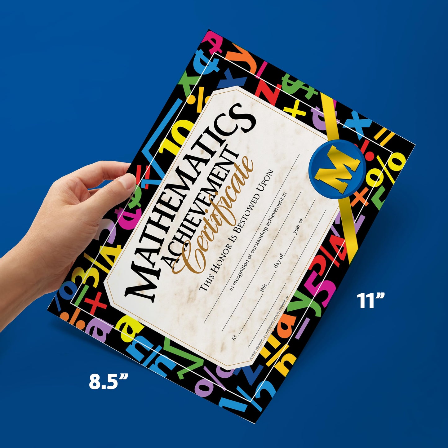 Hayes Mathematic Achievement Certificate, 8.5'' X 11'', Pack Of 30