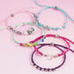 Make It Real: Rainbow Bling Bracelets Kit - Create 5 Unique Cord Charm Bracelets, 82 Pieces, Includes Play Tray, All-In-One, DIY