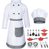 Kids Chef Costume for Boys Girls Kitchen Cooking Party Cosplay 8-9 Years Black
