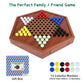 Offelec Wooden Chinese Checkers Set, 13" Game Board with Storage Drawer, 60+12 Glass Marbles in 6 Colors, Family Fun Game