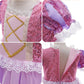 Itvti Girls Rapunzel Costume Kids Dress Up Purple Clothes For Birthday Halloween Cosplay, Purple, 4-5 Years(Tag 120)