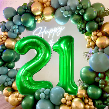 Katchon, Dark Green 21 Balloons Numbers - 40 Inch | Green 21St Birthday Balloons | 21St Birthday Decorations For Her Green | 21 Balloon Number, 21 Number Balloons | Green 21St Birthday Decorations