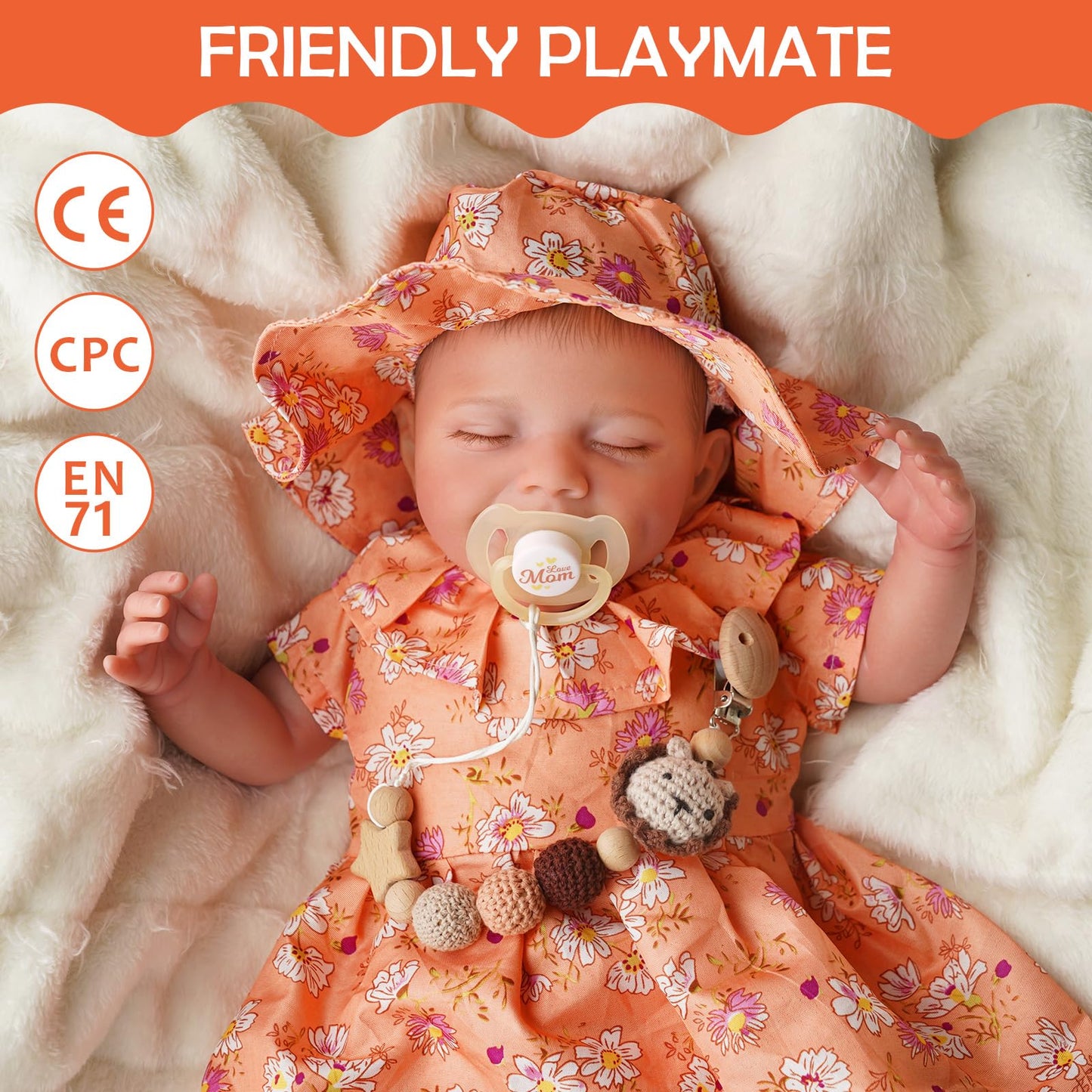 Babeside Lifelike Reborn Baby Dolls - 20-Inch Soft Full Vinyl Body Realistic-Newborn Sleeping Baby Girl Doll With Toy Accessories Gift Set For Kids & Collection
