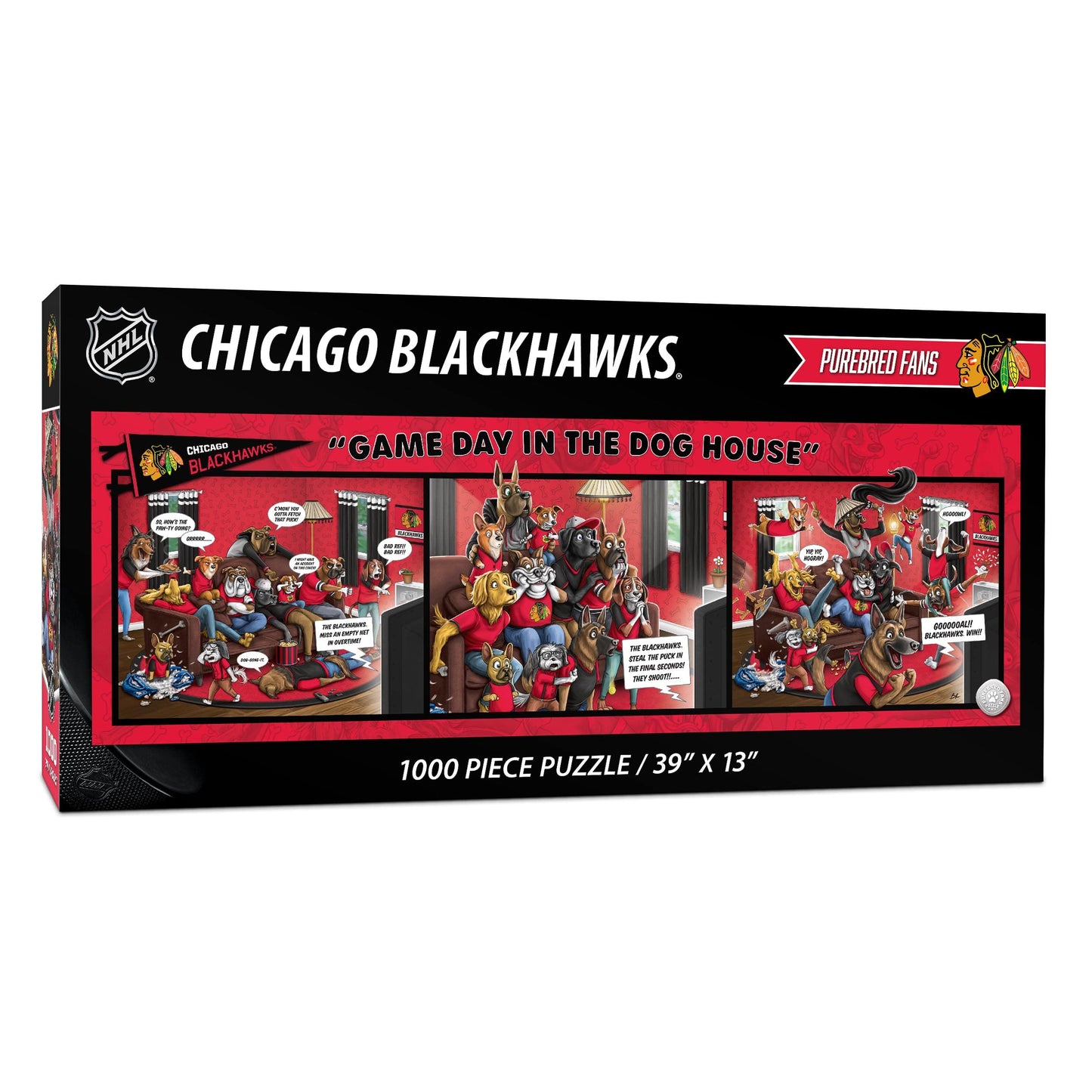 YouTheFan NHL Chicago Blackhawks 1000pc Puzzle - Team Colors, Cardboard, One Size, Model 2506371