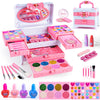 GORISPI Kids Makeup Sets for Girls, 66pcs Real Cosmetic for Kids Toys with Mirror, Princess Washable Girls Makeup Kit, Non-Toxic