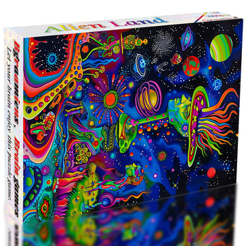 Bgraamiens Puzzle-Alien Land-1000 Pieces Rectangle Puzzle Fun Alien Theme Graffiti Colorful Jigsaw Puzzle For Adults And Kids(Alien Land)