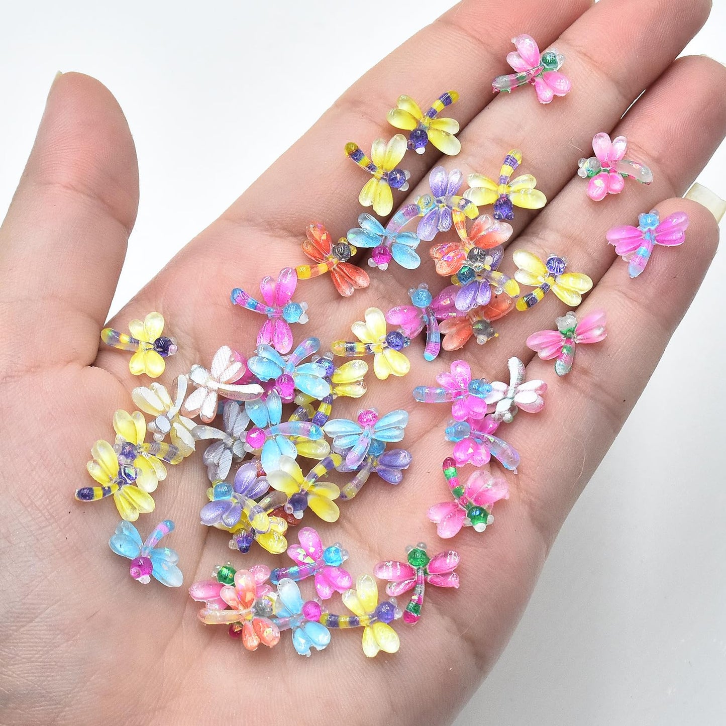 50Pcs Mini Dragonfly For Crafts Dollhouse Miniature Resin Tiny Dragonflies For Fairy Garden Dollhouse Micro Landscaping Decorati