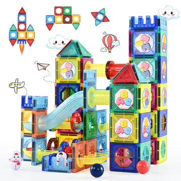 Cyddup Magnetic Building Tiles, 158 Pcs Magnetic Tiles For Kids Ages 3-5, 3D Magnet Building Blocks Set, Stem Learning, Educatio