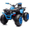 Hikiddo 12V Kids 4 Wheeler Atv, 2-Seater Electric Atv Four Wheeler For Big Kids With Bluetooth, 14.4'' Big Wheels - Blue