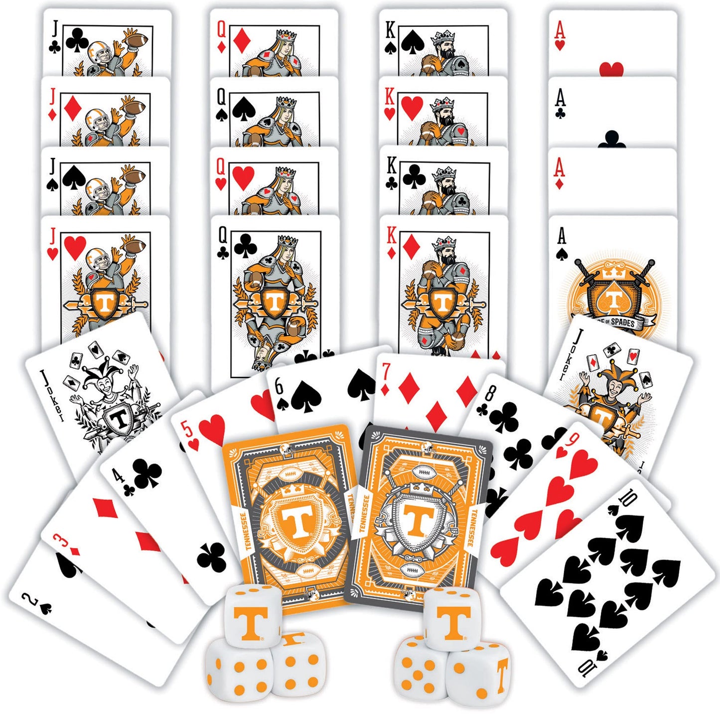 Masterpieces Game Day - NCAA Tennessee Volunteers 2-Pack Playing Cards & Dice Pack - Officially Licensed Set for mature-themeds and Family