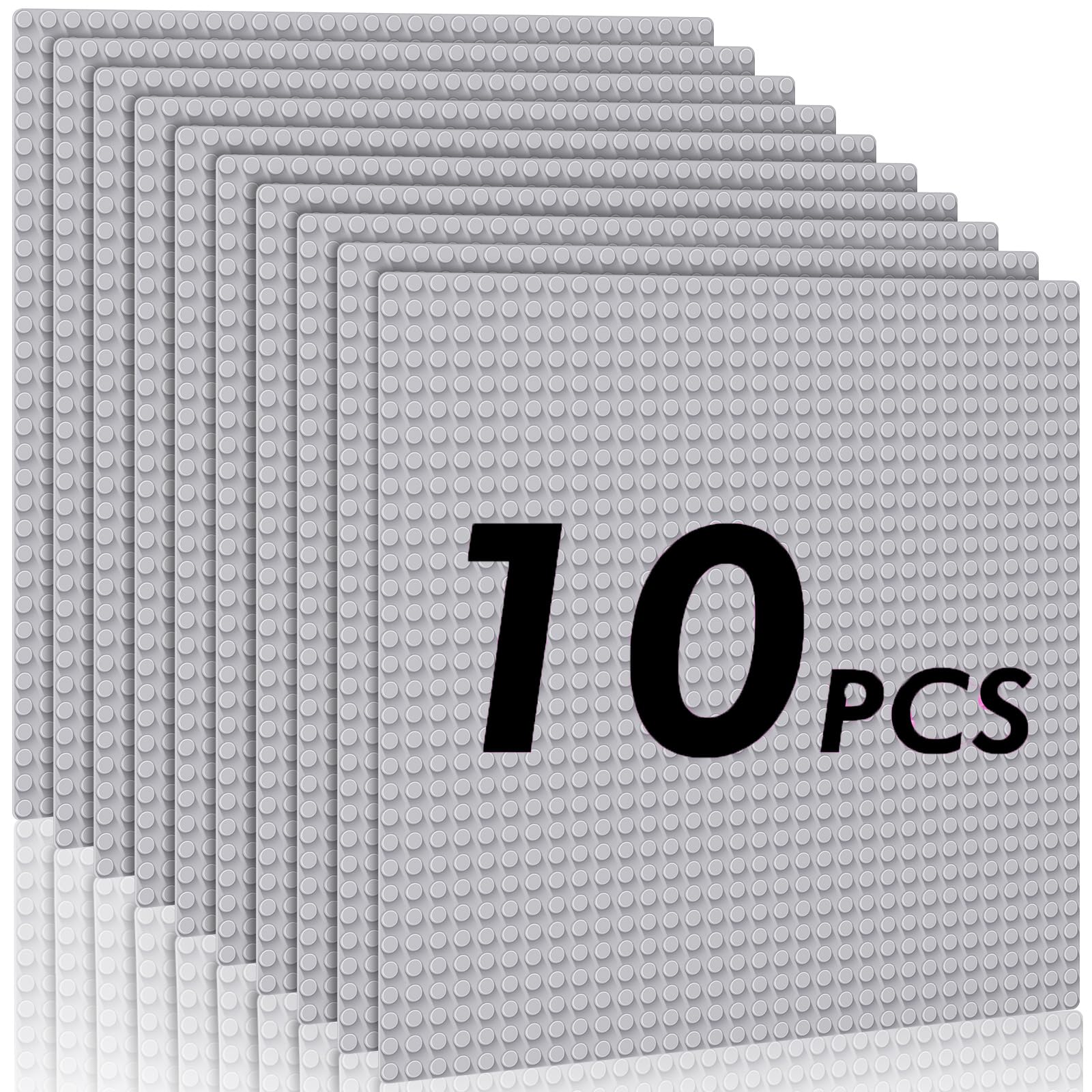 Pokiiulk Classic Baseplates Building Plates-Pack Of 10 Large 10'' X 10'' Building Bricks Compatible With All Major Brands,Perfec