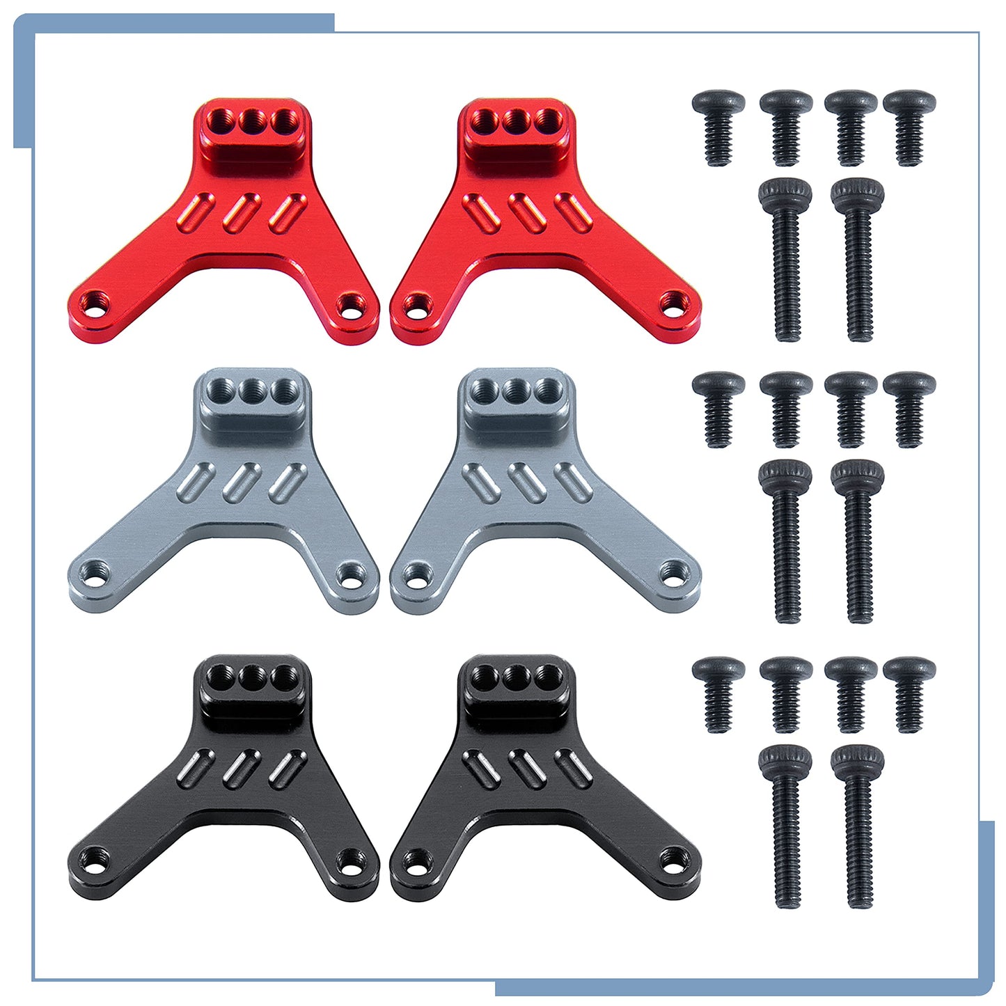 Zolikar 2PCS RC Aluminum Alloy Rear Shock Mount Shock Tower for Kyosho Mini Z 4x4 1/18 Scale Jimny 1/24 Scale Wrangler, Titanium