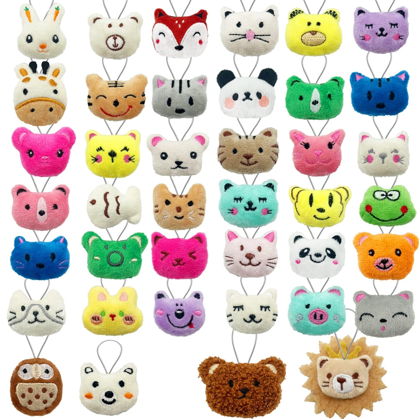 Xipegpa 40 Pcs Mini Animal Plush Toys Set Cute Small Animal Stuffed Toy Keychain For Party Favors Keychain Ornament For Goody Bag Easter Egg Stuffers Carnival Birthday Party Classroom Prizes