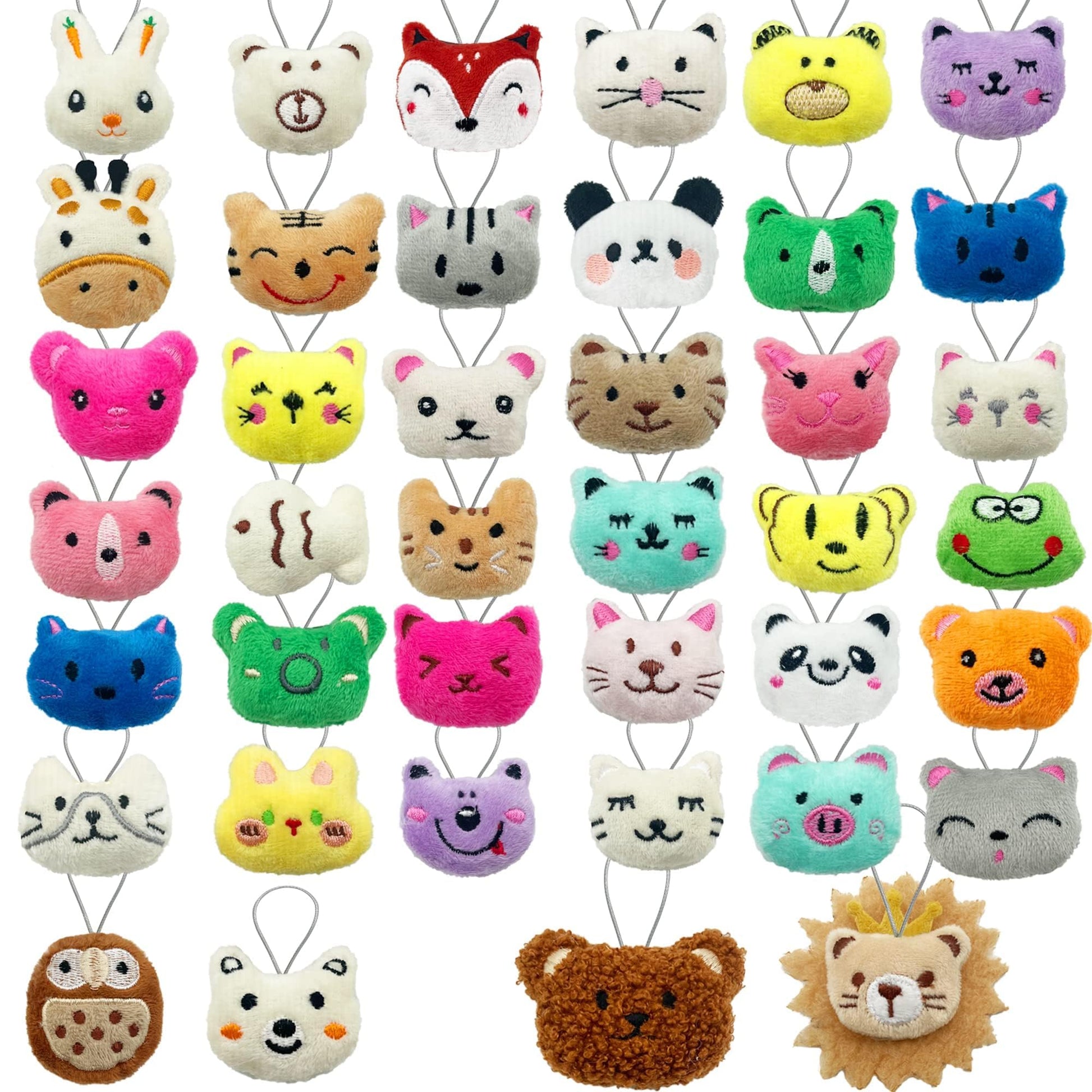 Xipegpa 40 Pcs Mini Animal Plush Toys Set Cute Small Animal Stuffed Toy Keychain For Party Favors Keychain Ornament For Goody Bag Easter Egg Stuffers Carnival Birthday Party Classroom Prizes