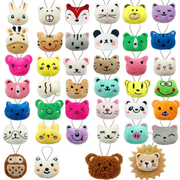 Xipegpa 40 Pcs Mini Animal Plush Toys Set Cute Small Animal Stuffed Toy Keychain For Party Favors Keychain Ornament For Goody Bag Easter Egg Stuffers Carnival Birthday Party Classroom Prizes