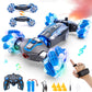 WJWMIRC 4WD Stunt Car, 2.4 GHz Gesture Sensor RC Cars, Double-Sided Vehicle 360 Flip RC Twist Buggy with Music Spray - Best Chri