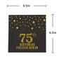 Pandecor 50 Pack 3 Layers Birthday Party Supplies,6.5 X 6.5 In Paper Napkins,Gold Confetti Foil Birthday Party Decorations (75Th Birthday Napkins)