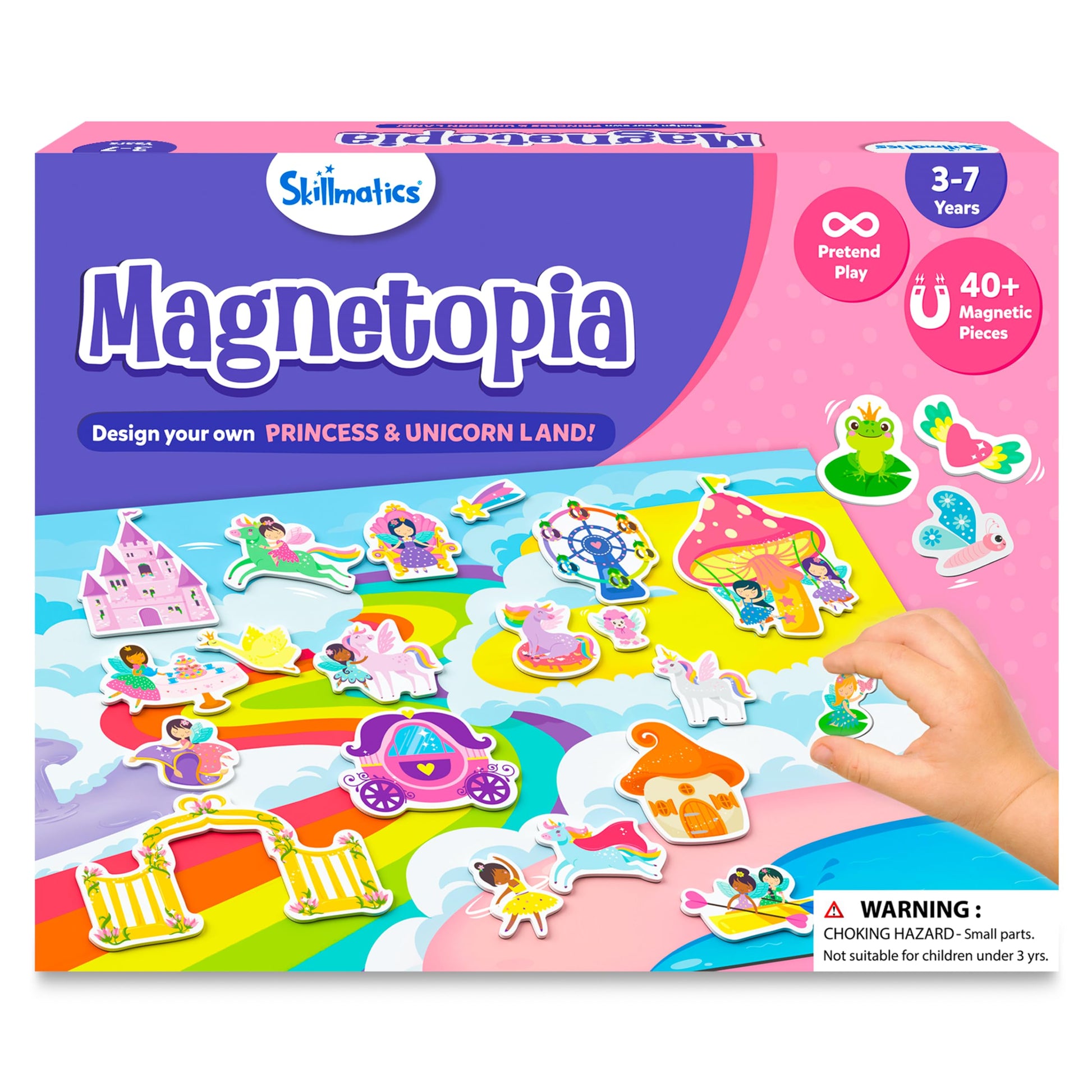 Skillmatics Creative Toy Magnetopia - Princess & Unicorn Land, Interactive Pretend Play Set for Kids, Toddlers, 40+ Magnetic Pie