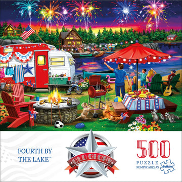 Buffalo Games 500 Piece Jigsaw Puzzle - Fourth by The Lake - Multi Color - Paper Material - Model 33207
