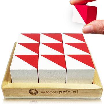 Prfcnl Iq Test Blocks - 9 Wooden Cubes In White And Red With 60 Patterns And Mobile App, Ideal For Wisc, Wais, Wppsi Prep,Educat