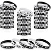48 Pieces Racing Flag Rubber Bracelets 2.56 Inch Silicone Race Car Silicone Wristbands for Fitness, Racing, Dirt Bike, Basketbal