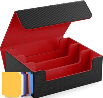 Wutonmu Trading Card Storage Box For Mtg, 1800+ Pu Leather Deck Box With Magnetic Closure, Organizer Fits Game And Sports Cards