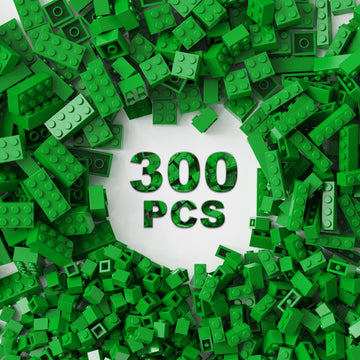 Webrick 300 Pcs Classic Building Bricks, Green Bulk Bricks,Compatible With Lego And Major Brands Parts And Pieces, Creative Buil