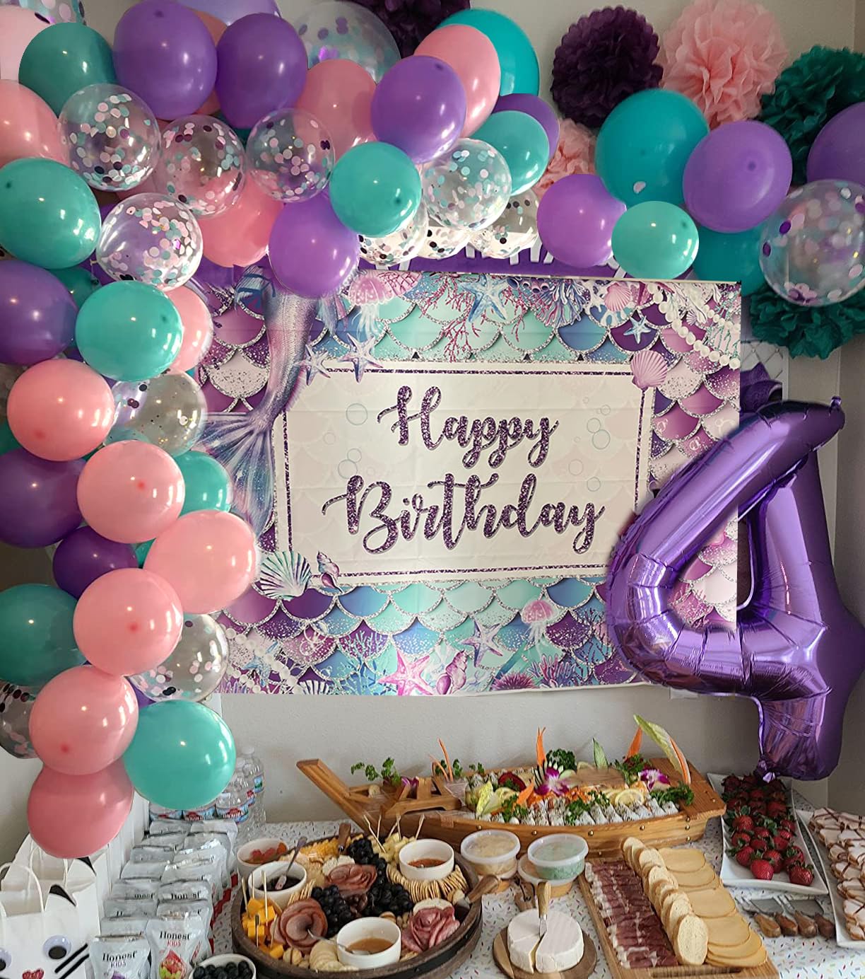 Aiwolf 50 Pcs Latex Balloons, 12 Inch Pink Purple Teal, Perfect for Birthday and Baby Shower Decorations