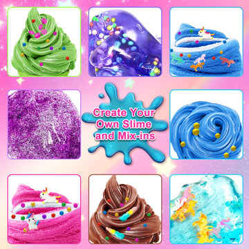 Yopinsand Diy Slime Kit, Slime Making Kit For Girls, Butter Slime, Foam Slime, Cloud Slime With Add-Ins, Foam Balls, Charms, Gli