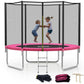 Skok Trampoline 10Ft Trampolines With Enclosure Net, 400Lbs Outdoor Trampolines For Kids -Astm Approved Pink Trampoline For Chil