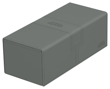 Ultimate Guard Twin Flip'N'Tray 266+, Deck Case For 266 Double-Sleeved Tcg Cards + Dice Tray, Grey, Independent Magnetic Closure