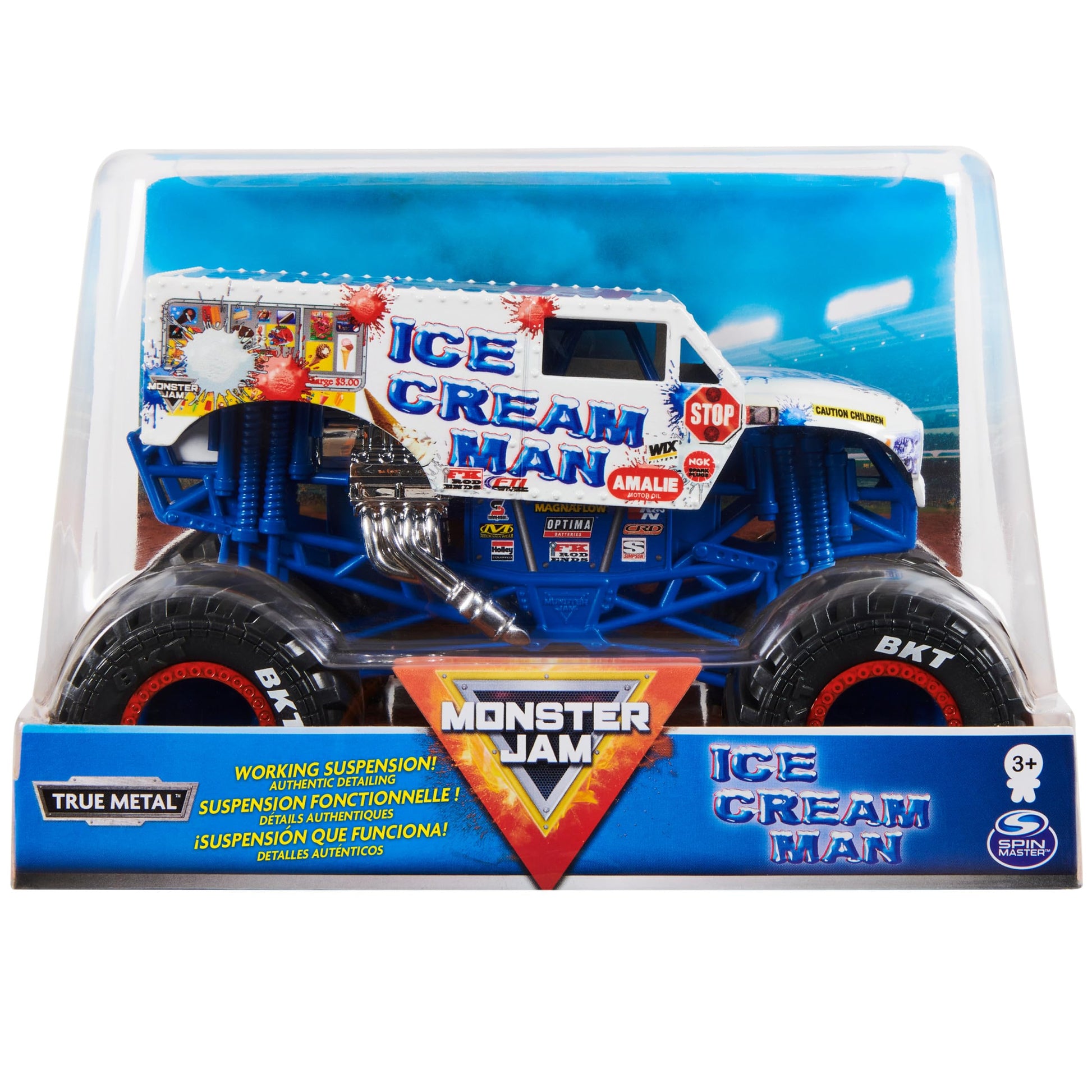 Monster Jam, Official Ice Cream Man Monster Truck, Die-Cast Vehicle, 1:24 Scale -Like New