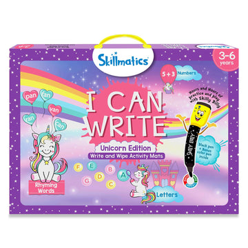 Skillmatics Educational Toy - I Can Write Unicorns, Preschool & Kindergarten Learning Activity For Kids, Toddlers, Supplies For Classroom, Gifts For Girls & Boys Ages 3, 4, 5, 6
