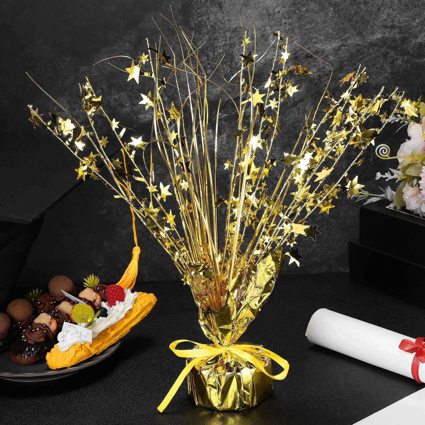 Crowye 6 Pcs Metallic Foil Spray Centerpiece Fall Party Star Table Decoration Halloween Table Decor For Summer Autumn Birthday P