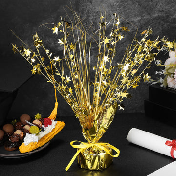 Crowye 6 Pcs Metallic Foil Spray Centerpiece Fall Party Star Table Decoration Halloween Table Decor For Summer Autumn Birthday P